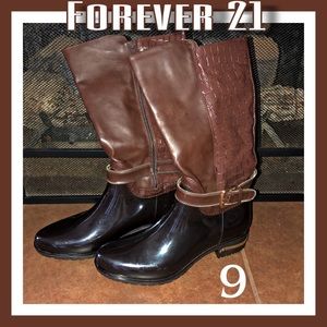 Forever 21 Patent Leather Rain Boots